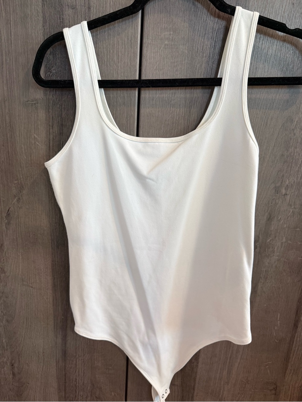 Abercrombie & Fitch White Scoop Neck Tank Bodysuit